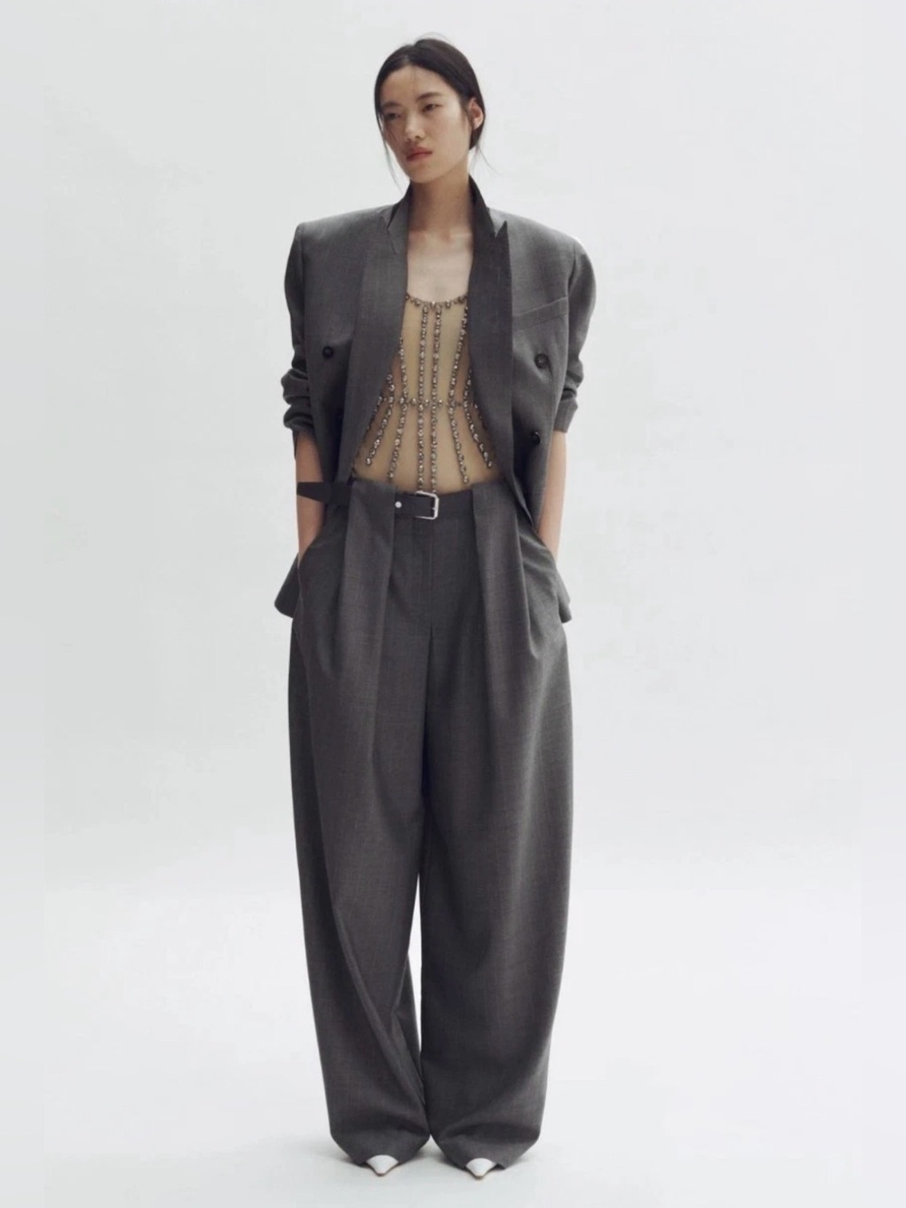 Stella McCartney H&M Barrel-Leg Wool Pants US 20
